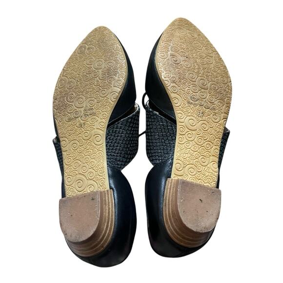 KMB | Anthropologie Lalia Cut Out Leather Oxford Flats Ballet Quiet Luxury Black - Picture 7 of 11